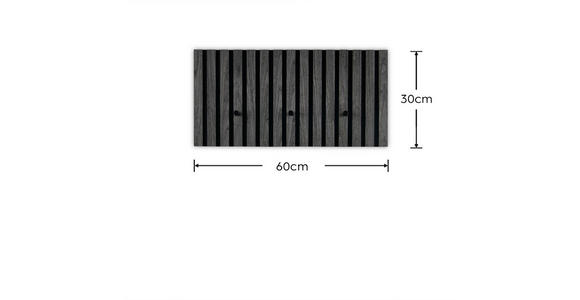 GARDEROBENPANEEL  in 60/30/7 cm  - Schwarz/Grau, MODERN, Holzwerkstoff/Textil (60/30/7cm) - Xora