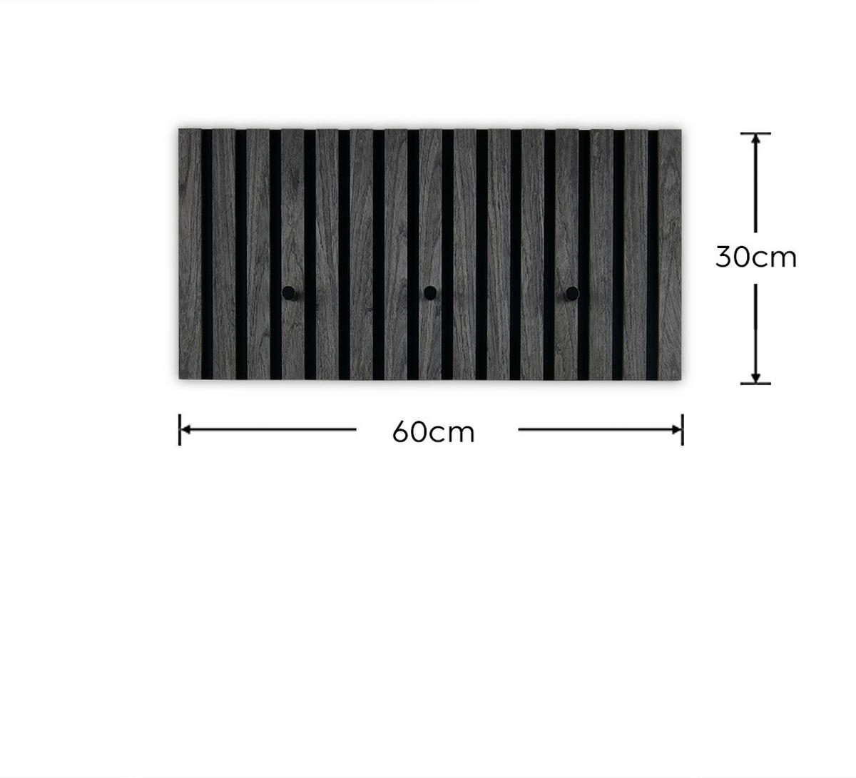 GARDEROBENPANEEL  in 60/30/7 cm  - Schwarz/Grau, MODERN, Holzwerkstoff/Textil (60/30/7cm) - Xora