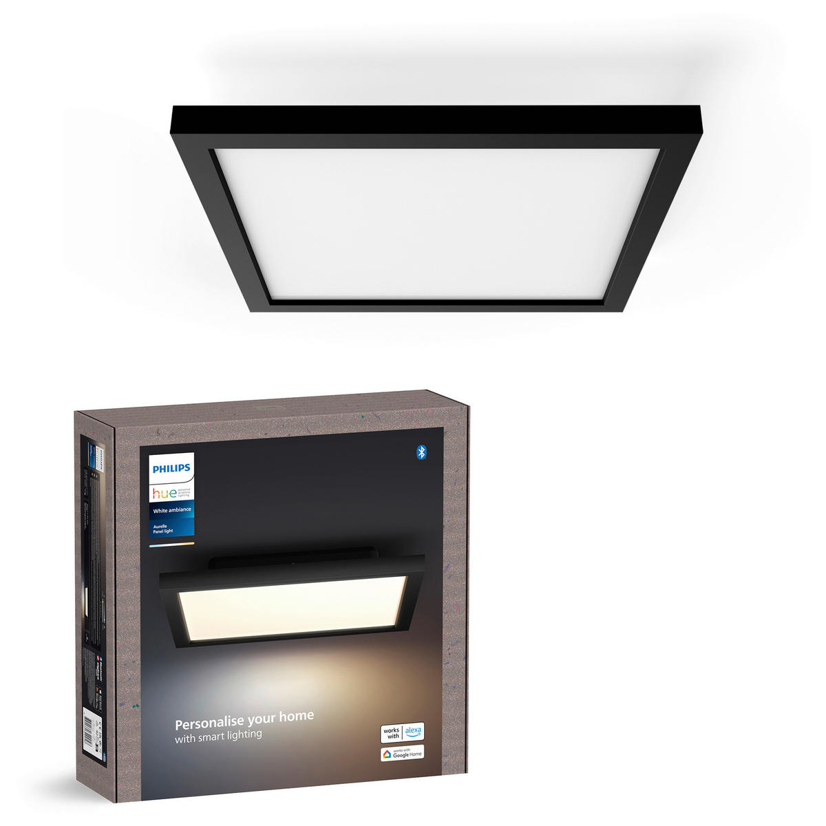 LED-DECKENLEUCHTE Aurelle 30/30/4,8 cm   - Schwarz, Basics, Metall (30/30/4,8cm) - Philips HUE