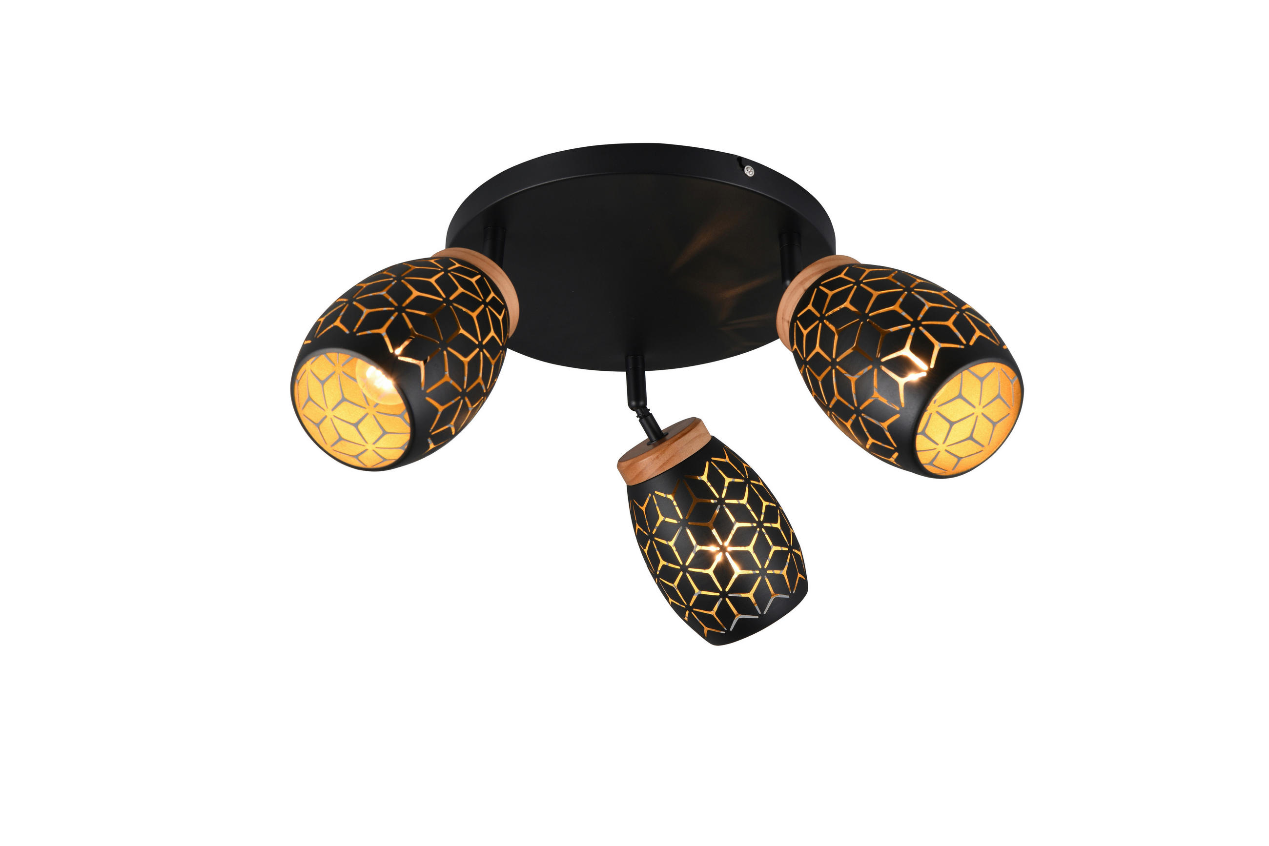 TAKSPOTLIGHT 58/27 cm - furufärgad/svart, Trend, metall/trä (58/27cm)