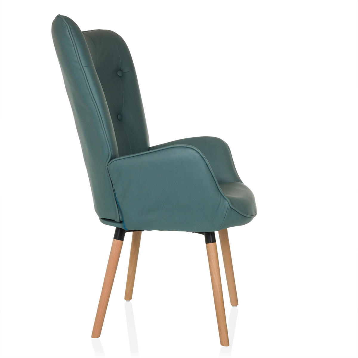 OHRENSESSEL in Velours Mintgrün  - Buchefarben/Mintgrün, MODERN, Holz/Textil (70/106/75cm) - MID.YOU