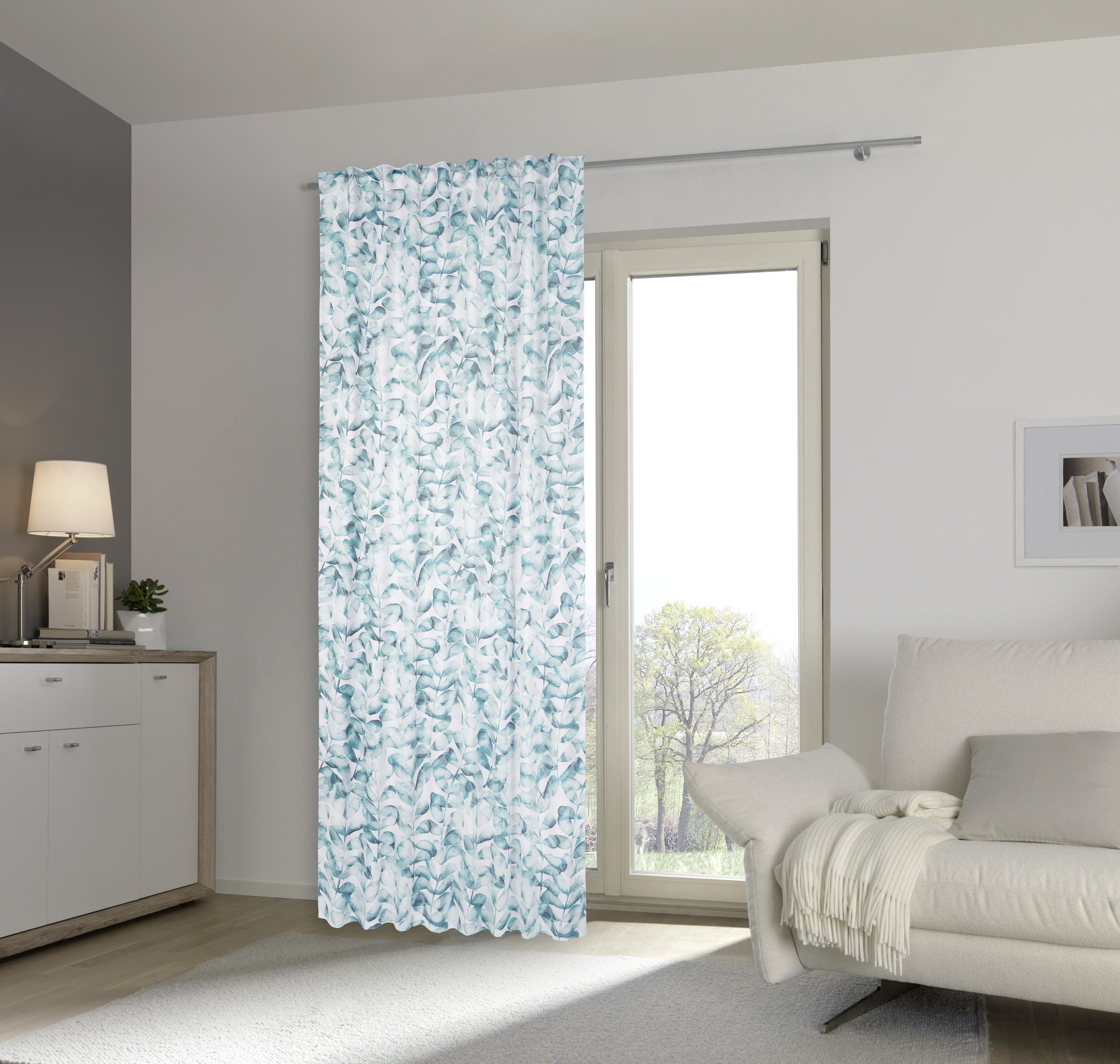 GOTOVA ZAVJESA zelena, tirkizna 135/245 cm   - zelena/tirkizna, Konvencionalno, tekstil (135/245cm) - Esposa