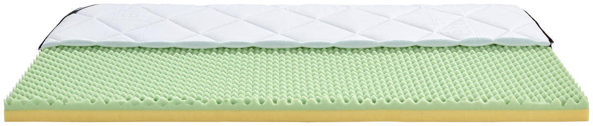 Topper Luxe 90/200 cm Höhe ca. 10 cm  - Weiß, Textil (90/200cm) - Ele