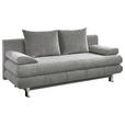 SCHLAFSOFA Webstoff Grau  - Taupe/Edelstahlfarben, KONVENTIONELL, Kunststoff/Textil (190/93/92cm) - Carryhome