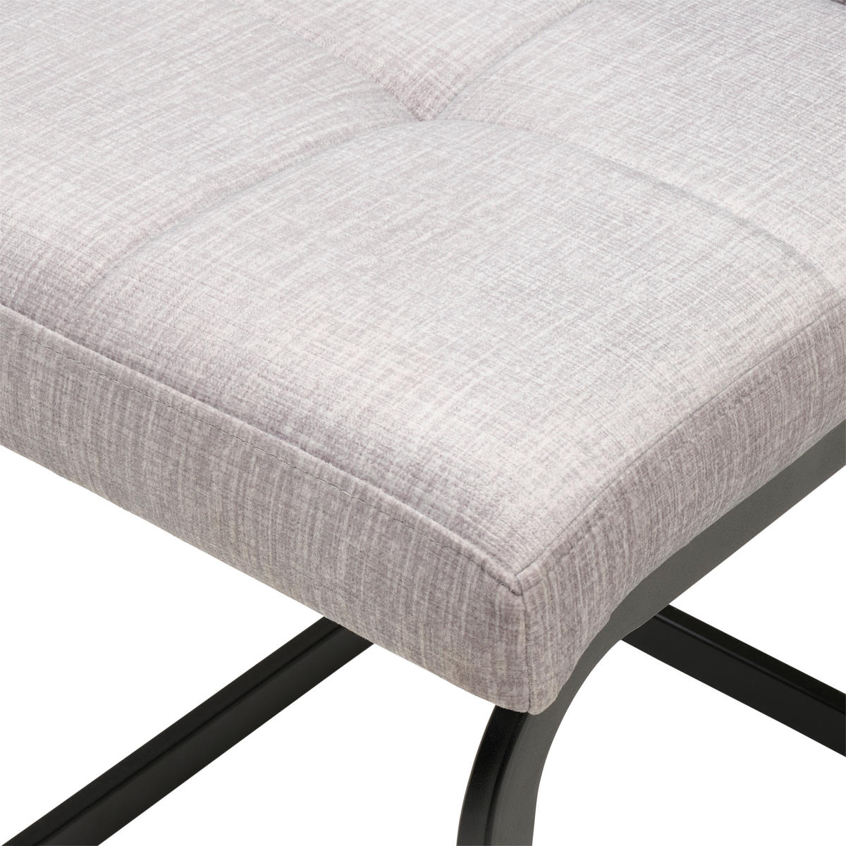 SCHWINGSTUHL  ,  , Leinenoptik  ,  - Hellgrau/Schwarz, KONVENTIONELL, Textil/Metall (41/98/55cm) - MID.YOU