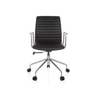 DREHSTUHL Lederlook Schwarz  - Silberfarben/Schwarz, MODERN, Kunststoff/Textil (58/93 - 101/59cm) - MID.YOU