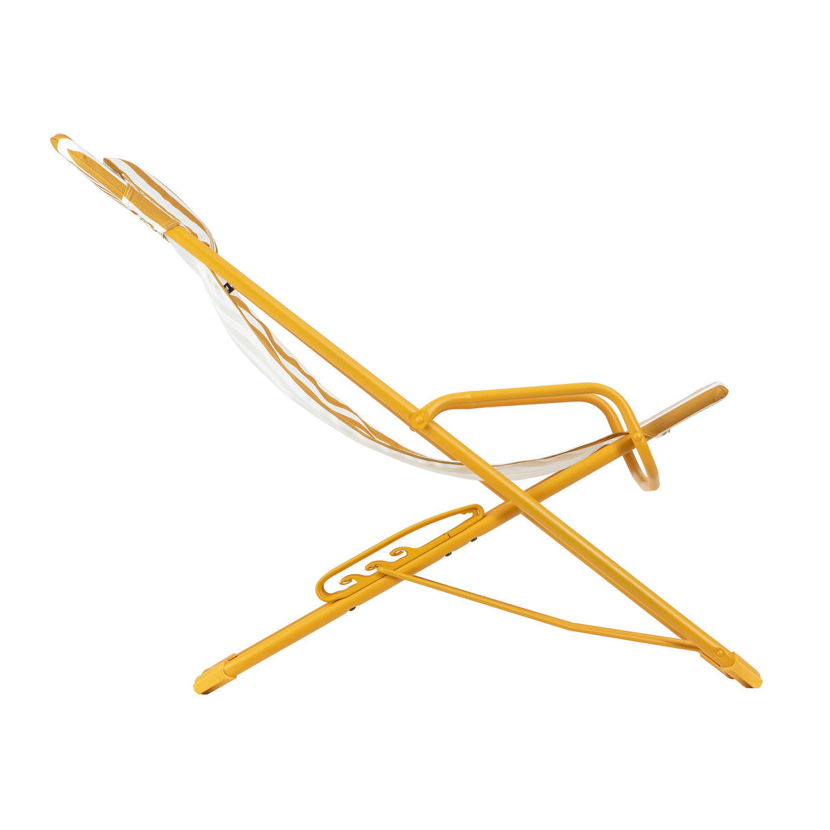 STRANDSTUHL Stahl Gelb, Weiß  - Gelb/Weiß, Basics, Kunststoff/Metall (60/91/83cm) - Lafuma Mobilier