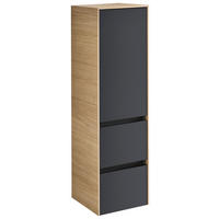 MIDISCHRANK 37/121/33 cm  - Eichefarben/Schwarz, MODERN, Glas/Holzwerkstoff (37/121/33cm) - Dieter Knoll