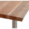 COUCHTISCH Akazie Hartholz 118/70/45 cm Akaziefarben, Edelstahlfarben  - Edelstahlfarben/Akaziefarben, Natur, Holz/Metall (118/70/45cm) - Landscape