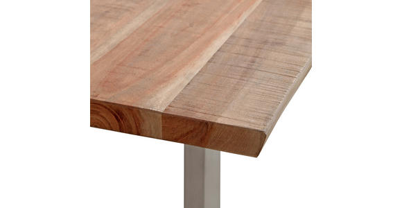 COUCHTISCH Akazie Hartholz 118/70/45 cm Akaziefarben, Edelstahlfarben  - Edelstahlfarben/Akaziefarben, Natur, Holz/Metall (118/70/45cm) - Landscape
