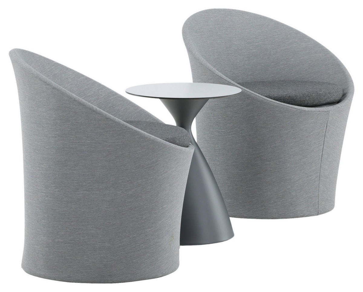 GARTENSET Aluminium  - Grau, KONVENTIONELL, Textil/Metall - Gardenson