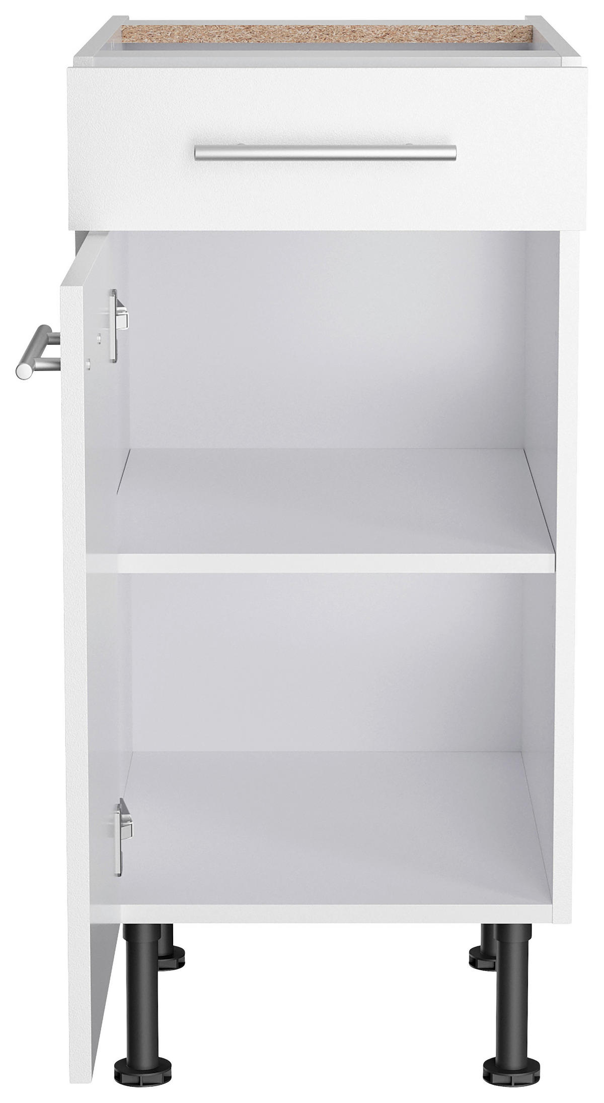 KÜCHENBLOCK 270 cm   in Weiß  - Edelstahlfarben/Anthrazit, Basics, Holzwerkstoff/Metall (270cm) - Optifit