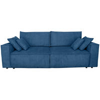 SCHLAFSOFA  mit Liegefunktion, Schlafen auf Sitzhöhe, Rücken echt Cord Blau  - Blau/Schwarz, KONVENTIONELL, Kunststoff/Textil (240/89/100cm) - Carryhome