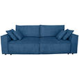 SCHLAFSOFA Cord Blau  - Blau/Schwarz, KONVENTIONELL, Kunststoff/Textil (240/89/100cm) - Carryhome