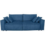 SCHLAFSOFA Cord Blau  - Blau/Schwarz, KONVENTIONELL, Kunststoff/Textil (240/89/100cm) - Carryhome