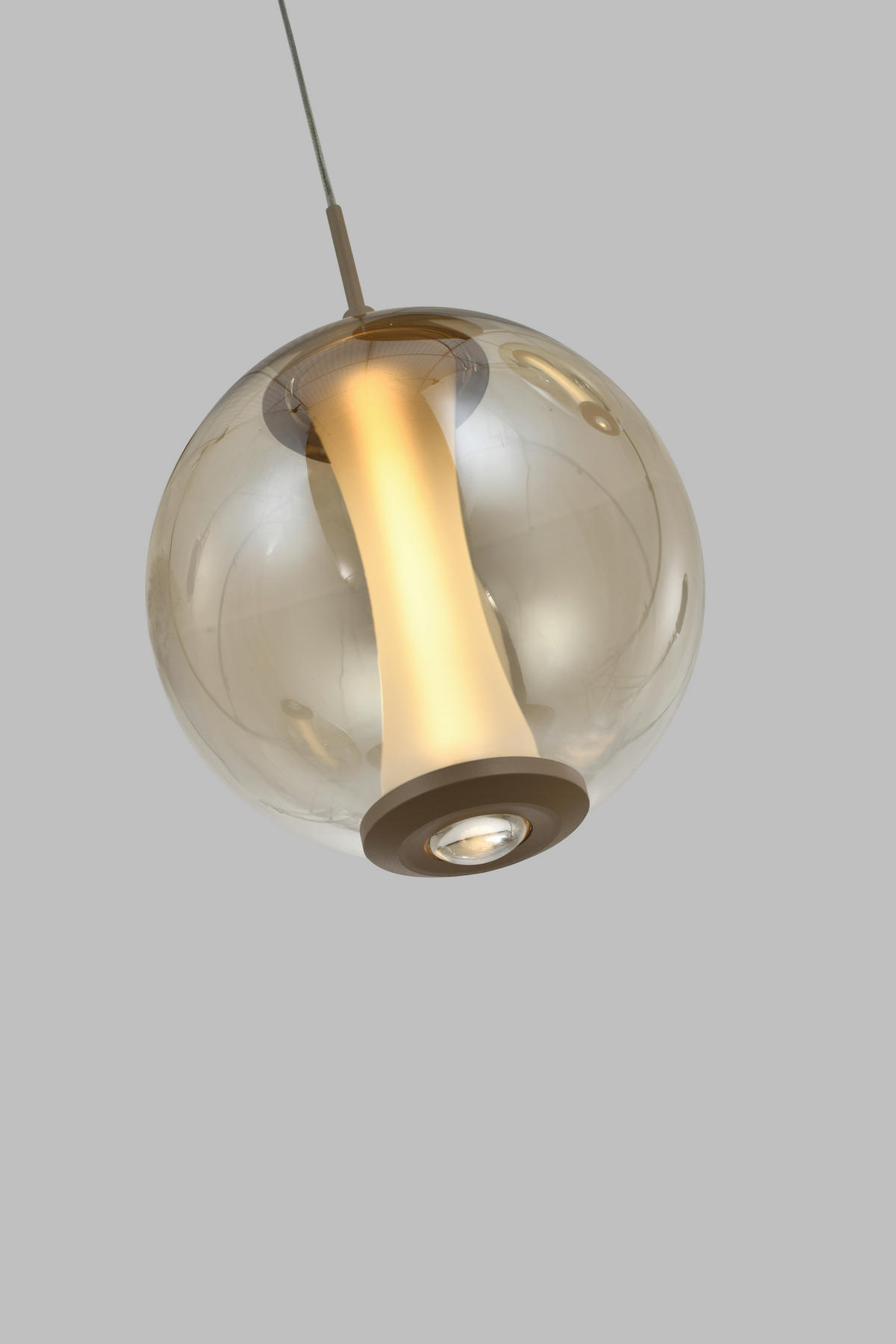 ZÁVĚSNÉ LED SVÍTIDLO,  - pískové barvy, Design, kov/sklo (44/150/44cm)