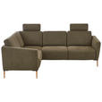 ECKSOFA Olivgrün Flachgewebe  - Eichefarben/Olivgrün, Design, Holz/Textil (189/236cm) - Valnatura
