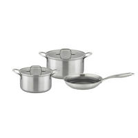 KOCHTOPFSET INOXXA BLACK 5-teilig  - Klar/Edelstahlfarben, Basics, Glas/Metall - GSW