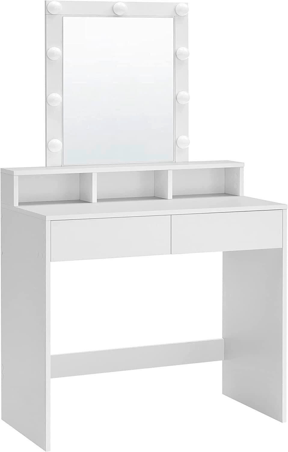 SCHMINKTISCH Weiß  - Weiß, Trend, Glas/Holzwerkstoff (80/40/145cm) - Boxxx