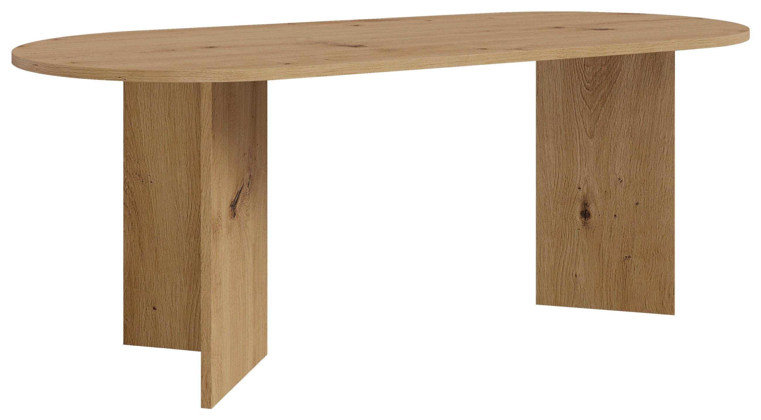 ESSTISCH Wildeiche oval   - Wildeiche, Design, Holzwerkstoff (203,6/90/75cm) - Lomoco