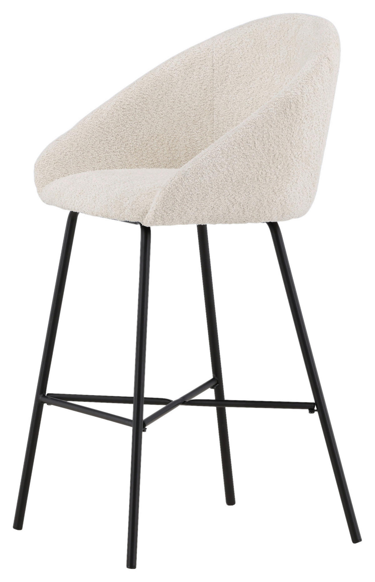 BARHOCKER-SET Teddystoff Schwarz, Weiß Stahl  - Schwarz/Weiß, Design, Textil/Metall (59/96/54cm) - Livetastic