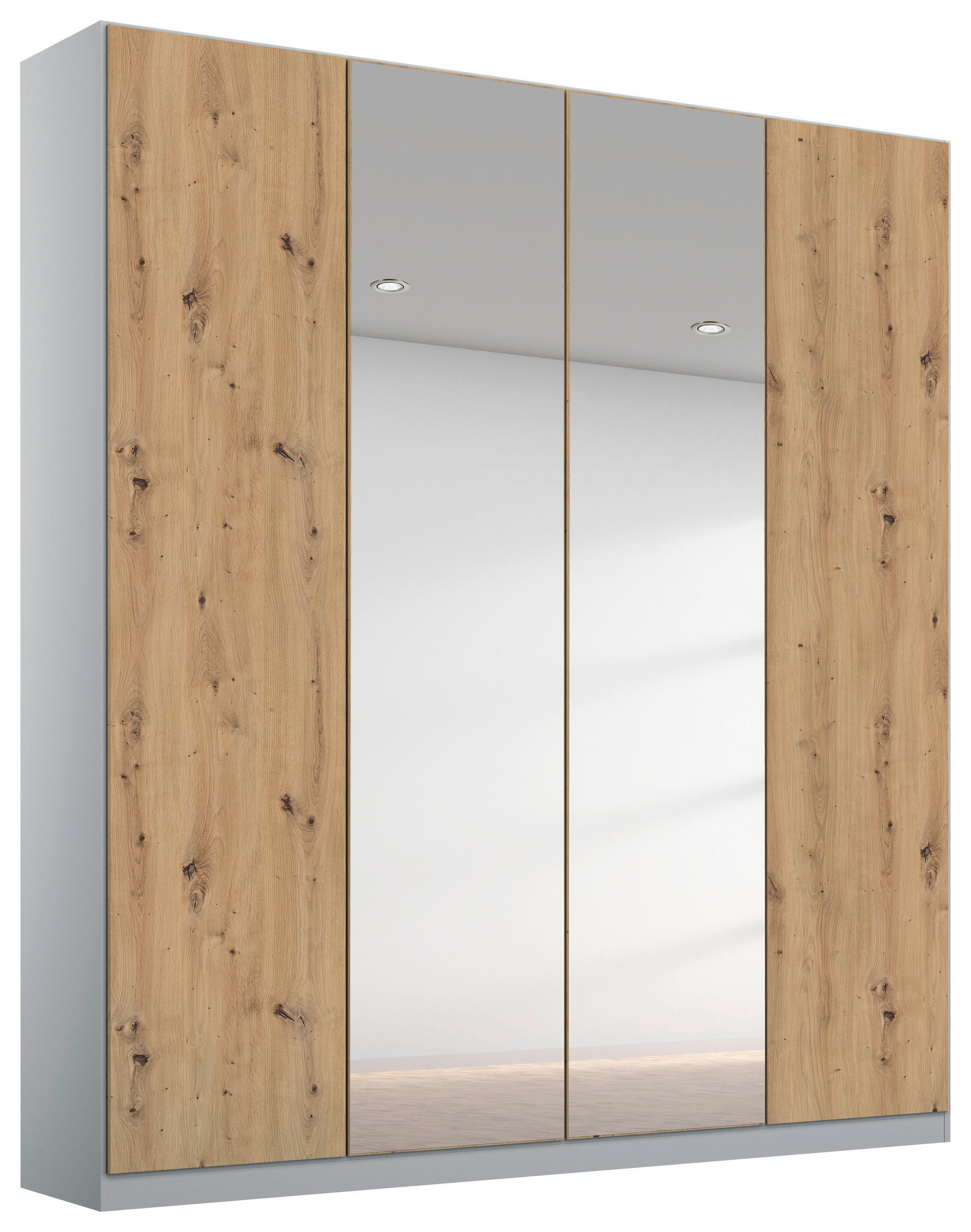 Drehtürenschrank Mit Spiegel 181 Cm Alabama Extra Hellgrau