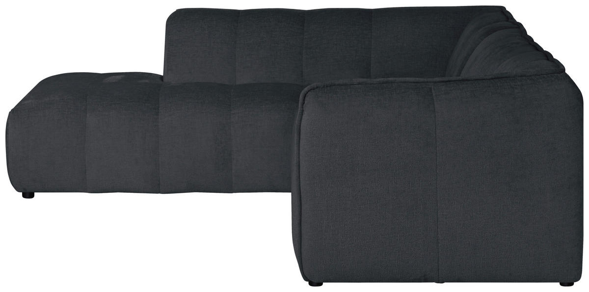 ECKSOFA LIVOLI in Chenille Grau  218/260 cm  - Schwarz/Grau, Design, Textil (218/260cm) - MID.YOU