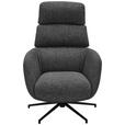 RELAXSESSELSET Webstoff Hocker, Kopfteilverstellung    - Schwarz/Grau, Design, Textil/Metall (73/110/87cm) - Dieter Knoll