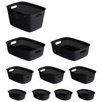 KORBSET - Schwarz, Basics, Kunststoff (39/29/22cm)