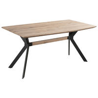 JÍDELNÍ STŮL, přírodní barvy, 160/90/76 cm - černá/přírodní barvy, Moderní, kov/kompozitní dřevo (160/90/76cm) - MID.YOU