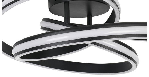 LED-DECKENLEUCHTE 48/52/23 cm   - Schwarz/Weiß, Design, Kunststoff/Metall (48/52/23cm) - Novel