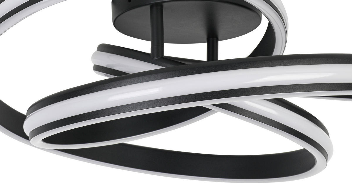 STROPNÍ LED SVÍTIDLO, 48/52/23 cm - bílá/černá, Design, kov/plast (48/52/23cm) - Novel