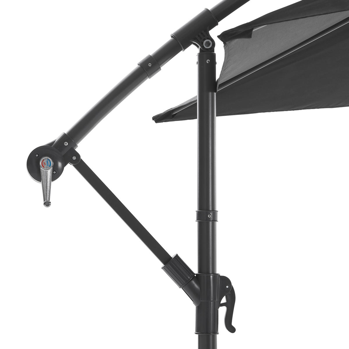 AMPELSCHIRM 300 cm Anthrazit, Schwarz  - Anthrazit/Schwarz, KONVENTIONELL, Textil/Metall (300/300cm) - Xora