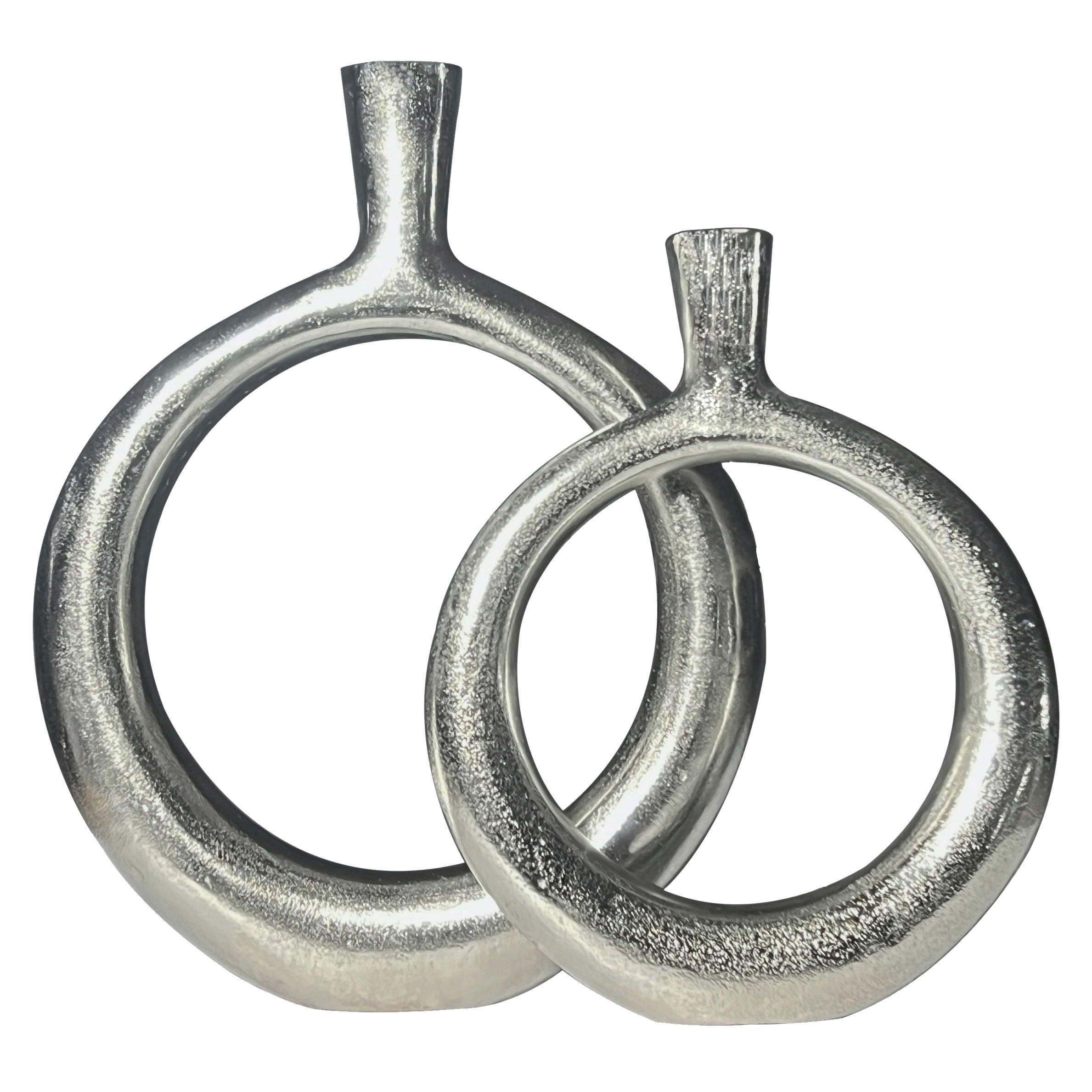 DEKOVASE  - Silberfarben, Design, Metall (35/45/7cm) - Livetastic