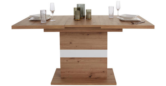 Ausziehtisch Kashmir 120 Az - Eichefarben/Weiß, MODERN, Holzwerkstoff (120/75,9/80cm) - James Wood