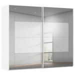 SCHWEBETÜRENSCHRANK 271/223/68 cm 2-türig Weiß  - Weiß, Design, Glas/Holzwerkstoff (271/223/68cm) - Xora