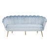 3-SITZER-SOFA in Samt Hellgrau  - Goldfarben/Hellgrau, MODERN, Textil/Metall (180/78/76cm) - Livetastic