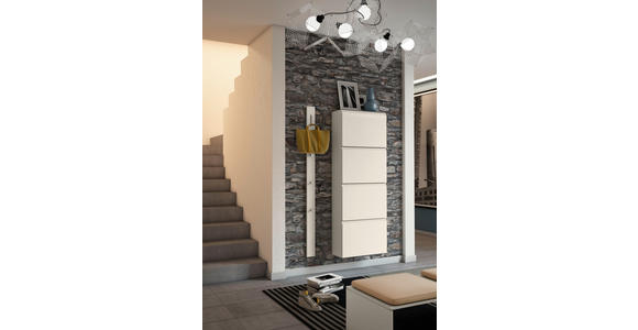 SCHUHKIPPER Gardasee in 60/161/22 cm - Taupe, Design, Glas/Holzwerkstoff (60/161/22cm) - Moderano