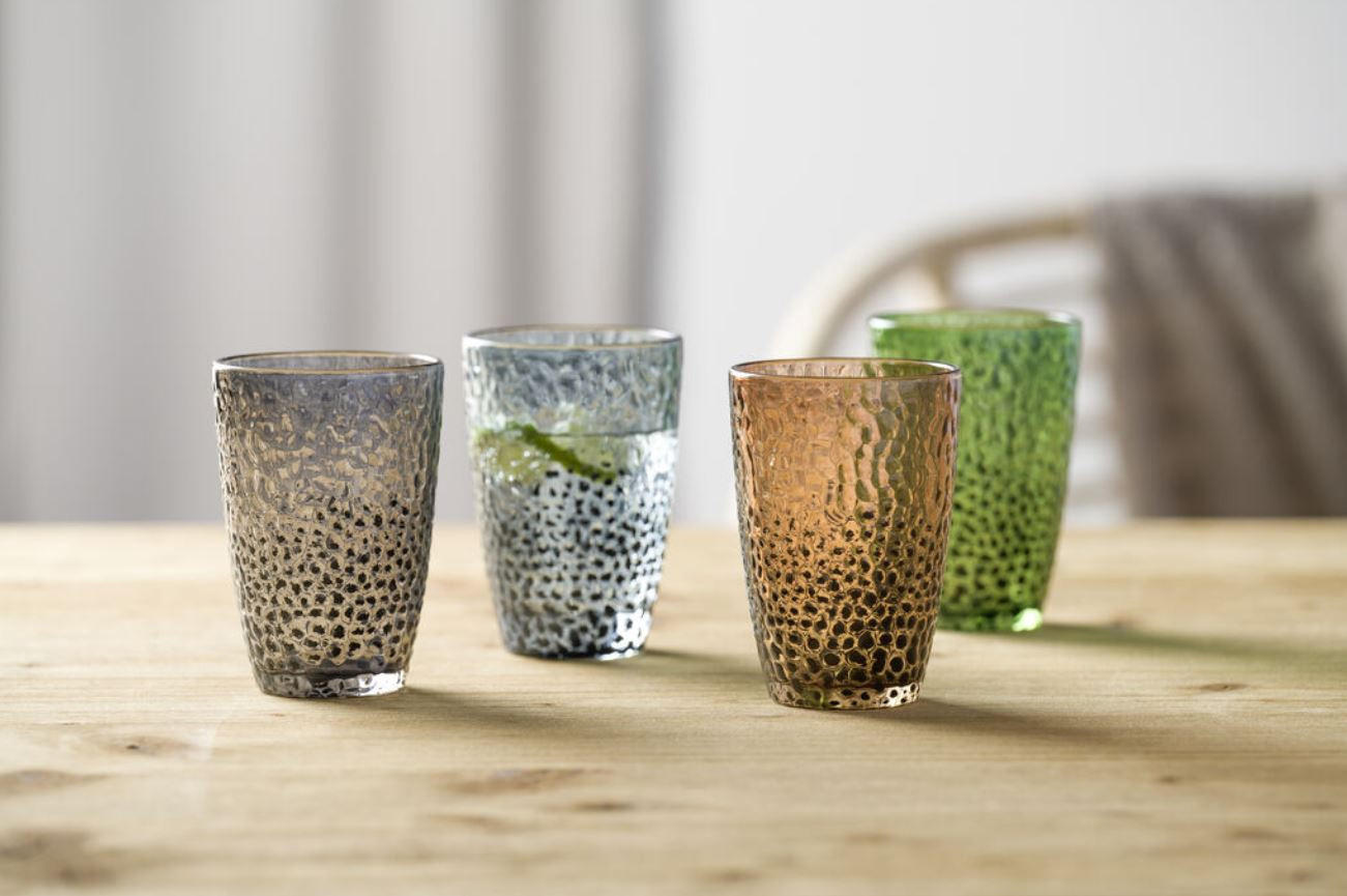 TRINKGLAS 340 ml - Sandfarben, Design, Glas (8,4/12/8,4cm) - Leonardo