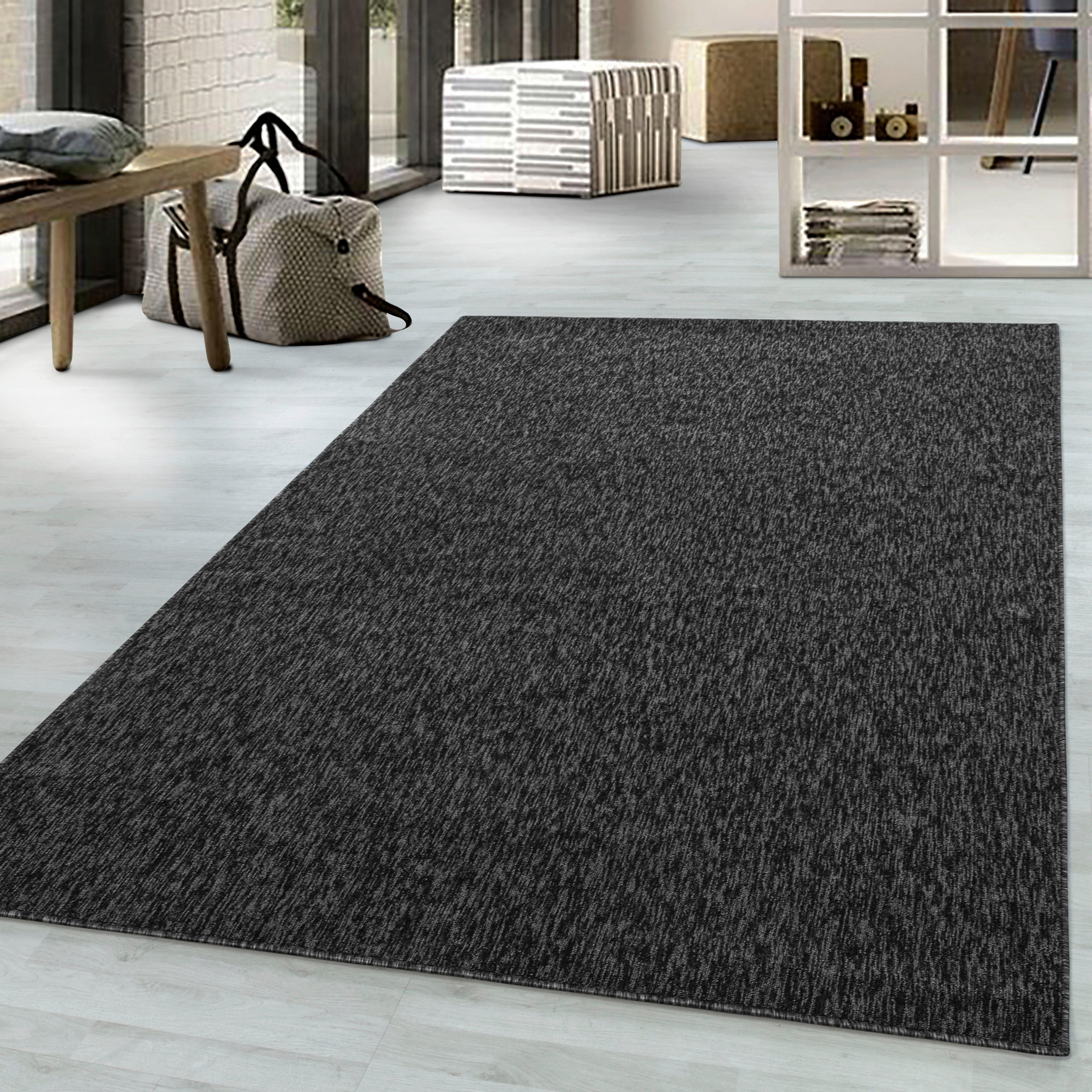 FLATVÄVD MATTA 160/230 cm Nizza Anthrazit  - antracit, Klassisk, textil (160/230cm)