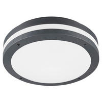 AUSSENDECKENLEUCHTE - Anthrazit, Design, Kunststoff (30/9cm)