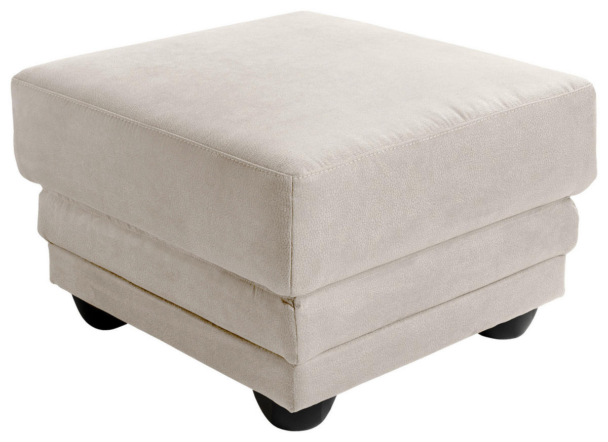 HOCKER in Textil Sandfarben  - Sandfarben/Schwarz, Design, Kunststoff/Textil (65/46/65cm) - Livetastic