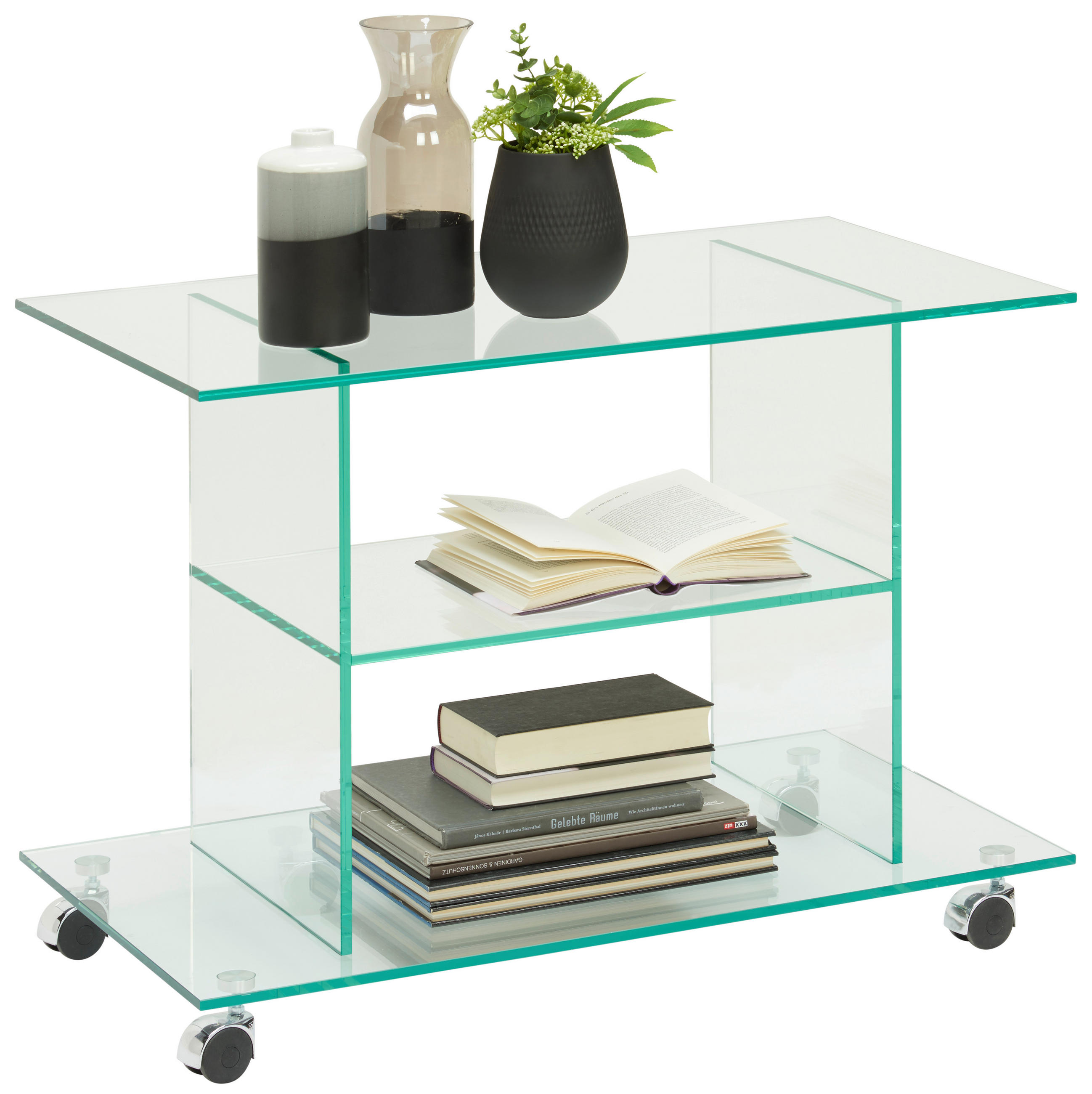 TV-RACK Glas Klar  - Chromfarben/Klar, Design, Glas (80/58/45cm) - Xora