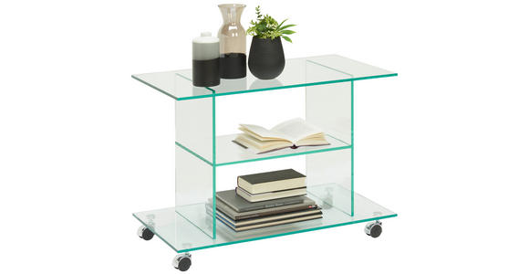 TV-RACK 80/58/45 cm  - Chromfarben/Klar, Design, Glas (80/58/45cm) - Xora
