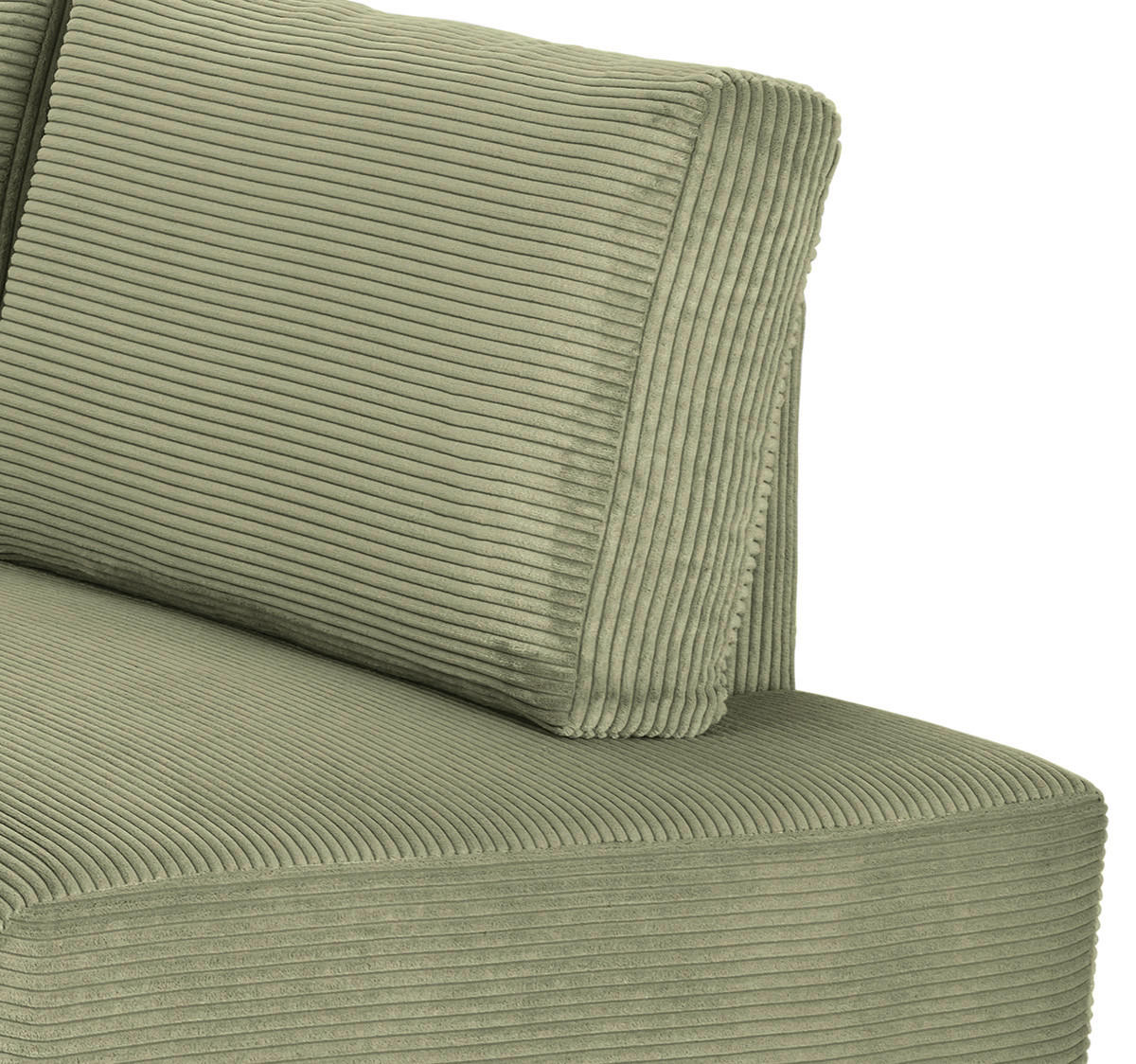 CloseUp von P & B ECKSOFA Grün Cord.