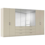 DREHTÜRENSCHRANK 400/223/61 cm,  in Champagner, 8-türig  - Chromfarben/Edelstahlfarben, Basics, Glas/Holzwerkstoff (400/223/61cm) - Novel