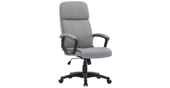 CHEFSESSEL Webstoff Grau, Schwarz  - Schwarz/Grau, Basics, Kunststoff/Textil (68/112-122/57cm) - Carryhome
