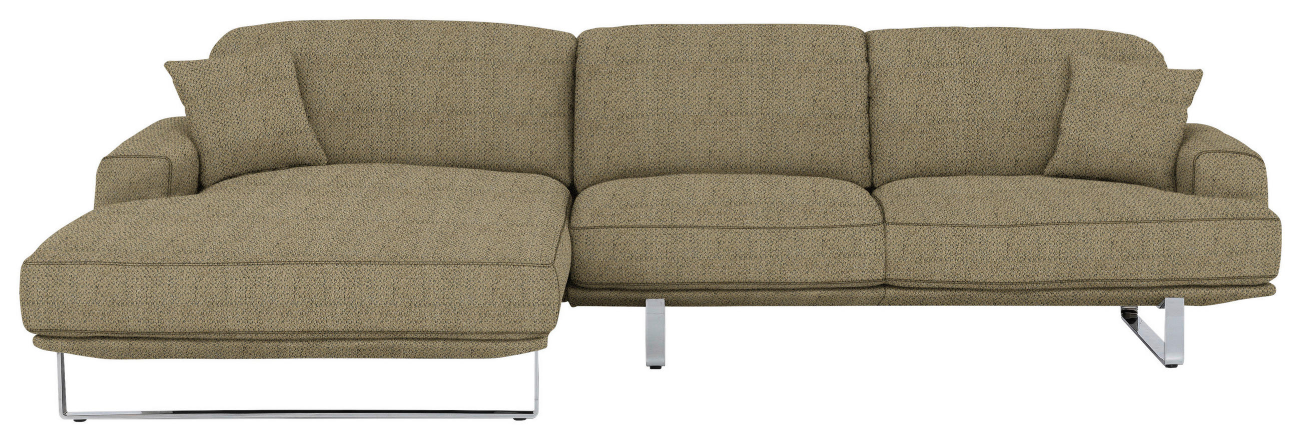 ECKSOFA in Webstoff Braun  - Braun, Design, Textil/Metall (184/304cm) - Dieter Knoll