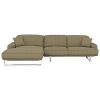 ECKSOFA in Webstoff Braun  - Braun, Design, Textil/Metall (184/304cm) - Dieter Knoll