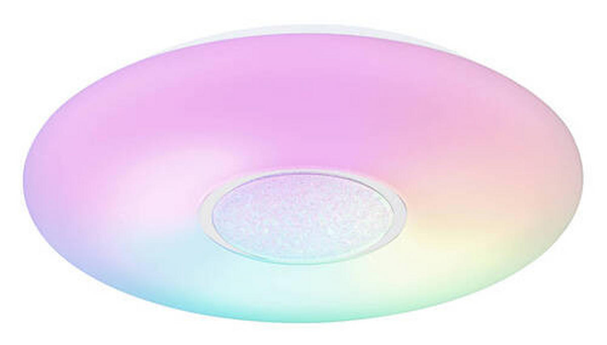 LED-DECKENLEUCHTE 40 W  48,5/7,2 cm    - Klar/Weiss, Design, Glas/Kunststoff (48,5/7,2cm) - Globo